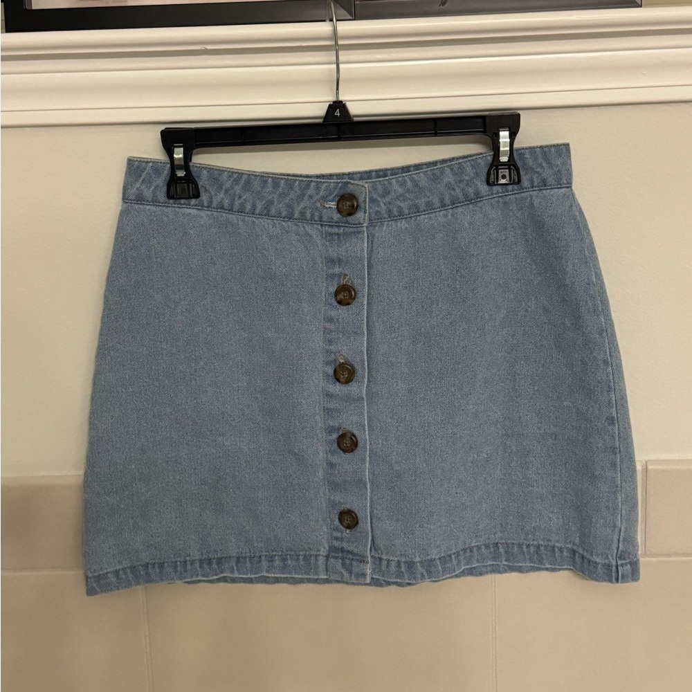 Classic Forever 21 Denim Button-Up Mini Jean Skirt